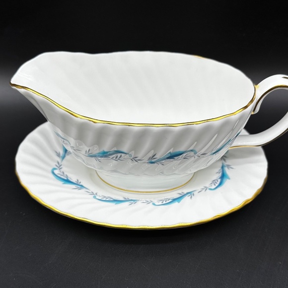Minton Downing Gravy Boat Saucer Set Bone China England - Picture 2 of 4